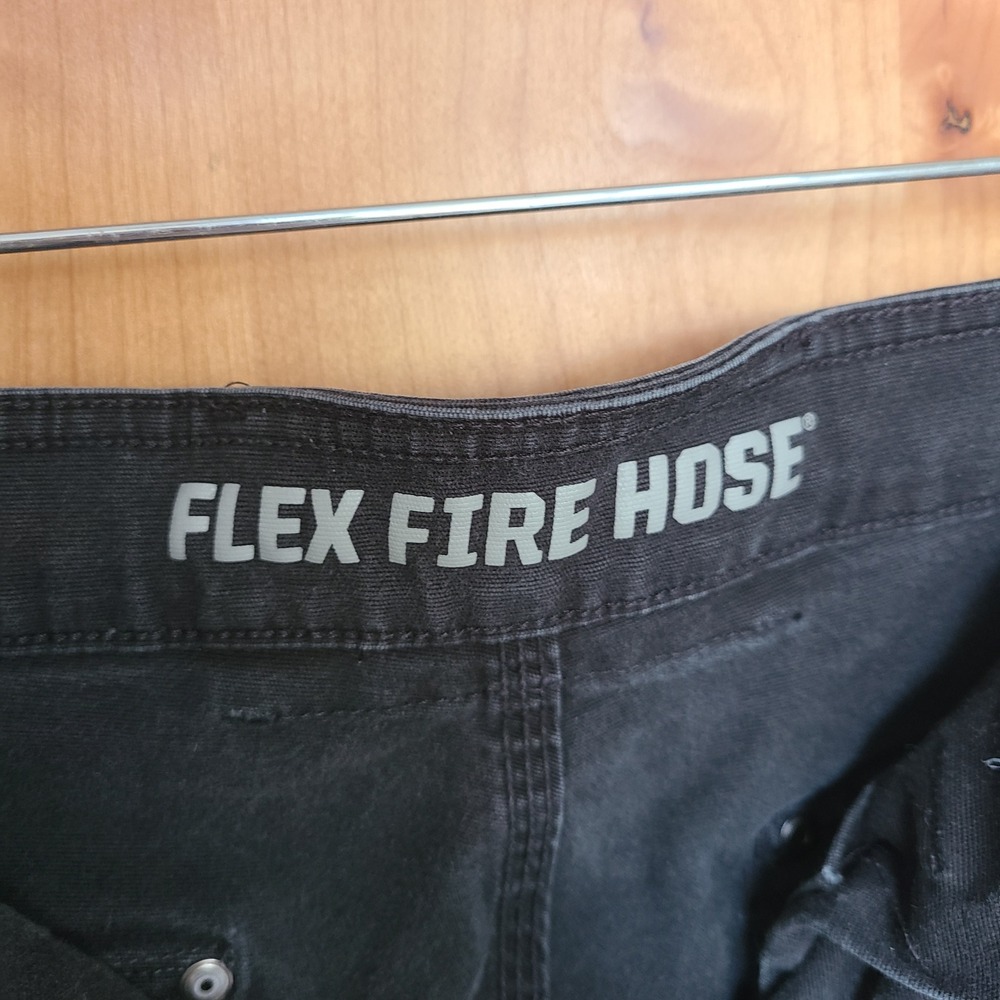 Duluth Trading Flex Fire Hose 34 x 32 Black Canvas Cargo Work Wear Pants Utility - Picture 6 of 7